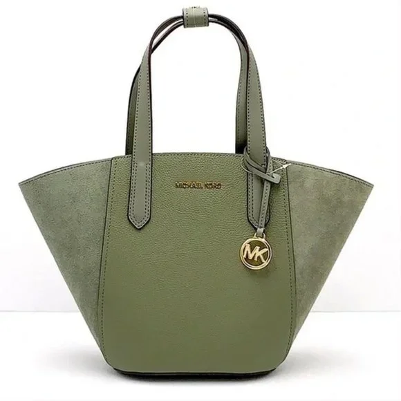 Michael Kors Portia Small Bucket Tote in Army Green color - Picture 1 of 13